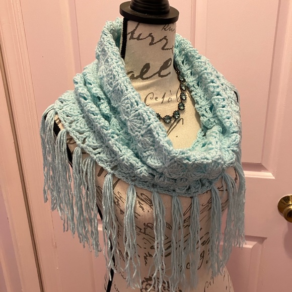Handmade Accessories - END OF SUMMER SALE!!! Lovely Handmade Crochet Fringe Cowl Scarf